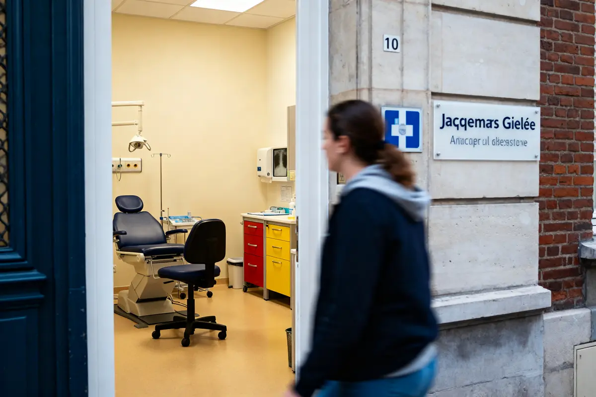 Entrée de cabinet médical près de Radio Marcq avec fauteuil de consultation visible