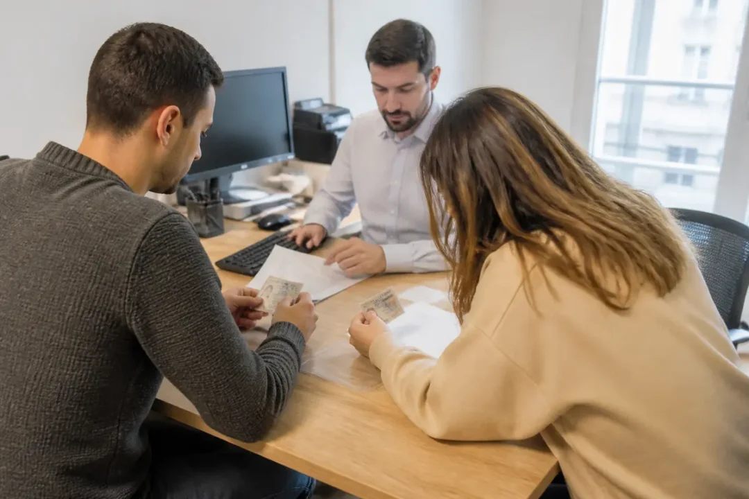 Trois personnes discutant de permis à chaquevolantcompte.fr à Lyon dans un bureau lumineux